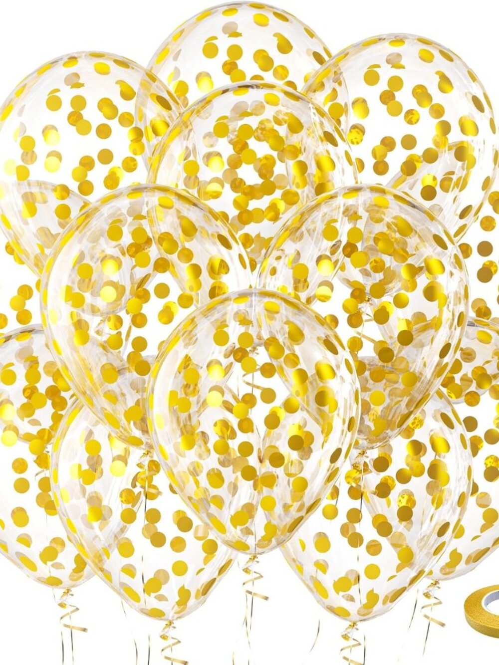 Gold Confetti Latex Party s 60 Pack 12 inch